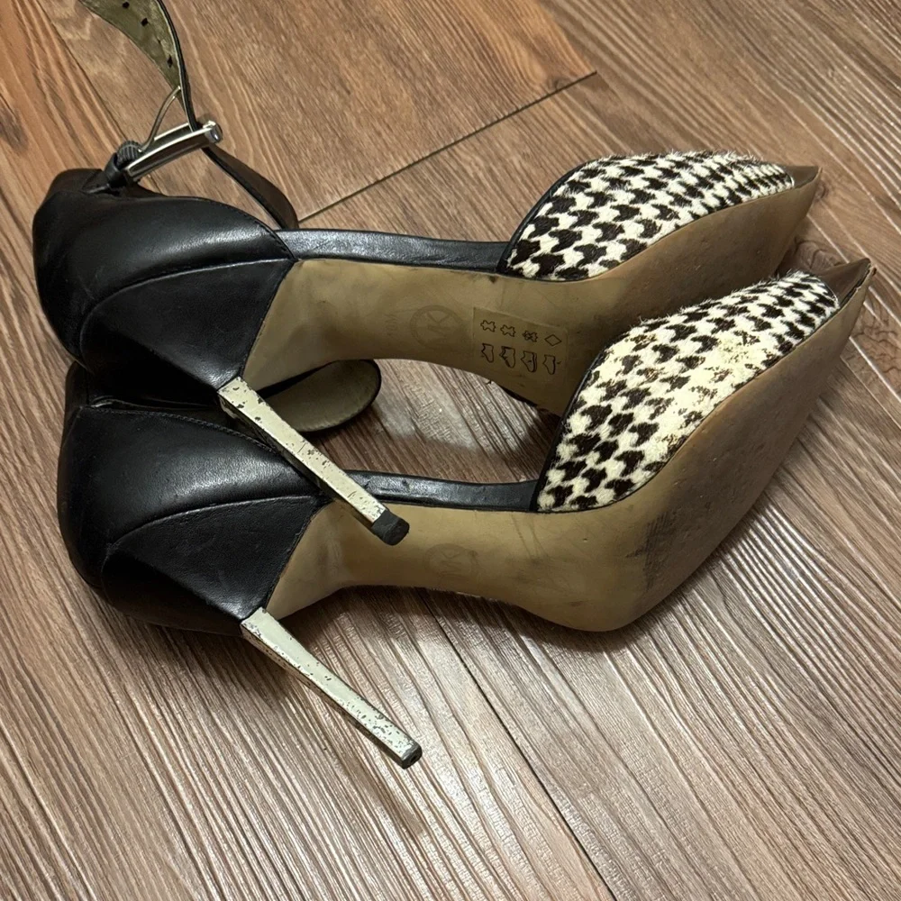 Michael Kors Black and Cream Patterned Heels